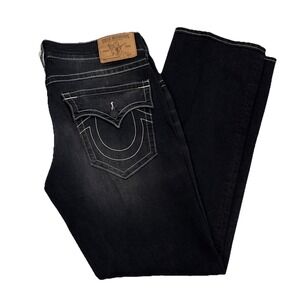 True Religion Jeans Men's 38 Flap Pockets White Stitching Straight